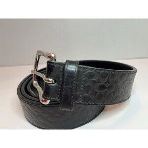 Coach Signature C Leather Belt Mens Black
